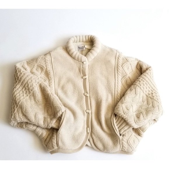 VINTAGE Chunky cable knit jacket - Picture 1 of 12